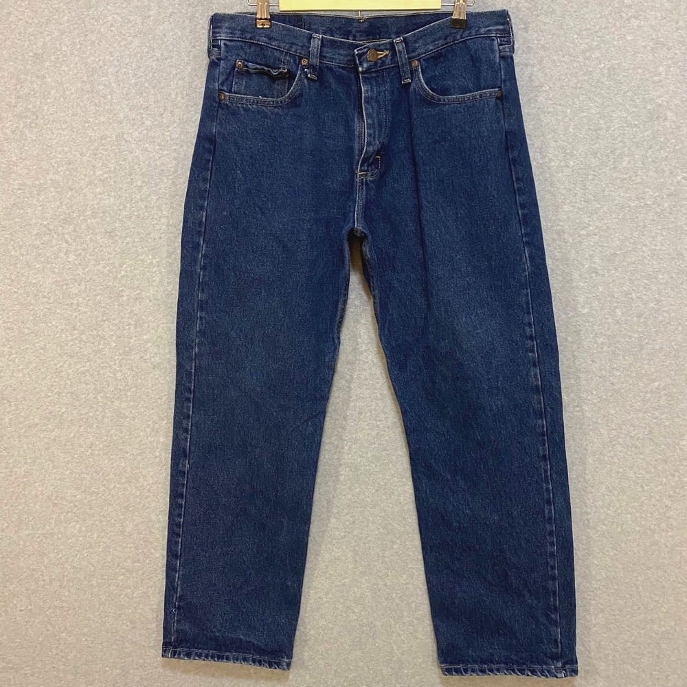 Wrangler Mens 33x30 Jeans Regular Fit Straight 5 Pocket Blue Denim 100% Cotton‎